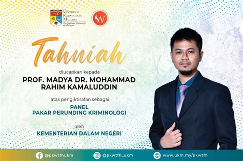Tahniah Prof Madya Dr Mohammad Rahim Kamaluddin Pusat Kepimpinan