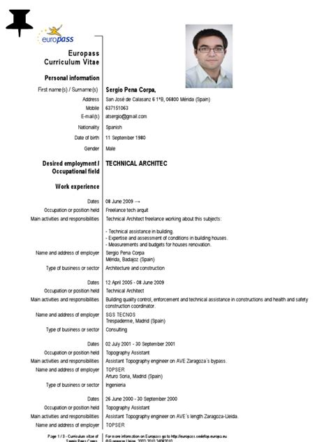 Online platform work in russia and ukraine: Europass CV PenaCorpa GB | Architect | Madrid