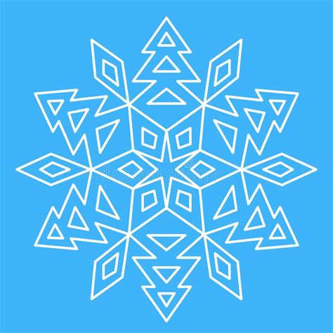 Snowflake For Design Christmas Tree In Snowflake Pattern Vector Stock