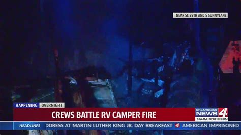 Fire Crews Battle Rv Camper Fire Youtube