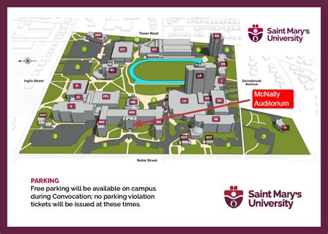 Campus Map Parking Graduation And Convocation Saint Mary S University