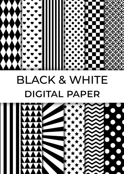 Free Printable Black And White Digital Paper Pack Chevron Lemon