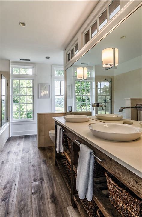 Their windows are tiny, and the glass is dimmed with a tint, stain, or textured patterns. 10 Wood Bathroom Floor Ideas | HomeMydesign