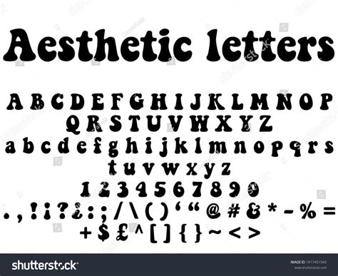 Aesthetic Alphabet Letters Vector Illustration Stock Vector Royalty