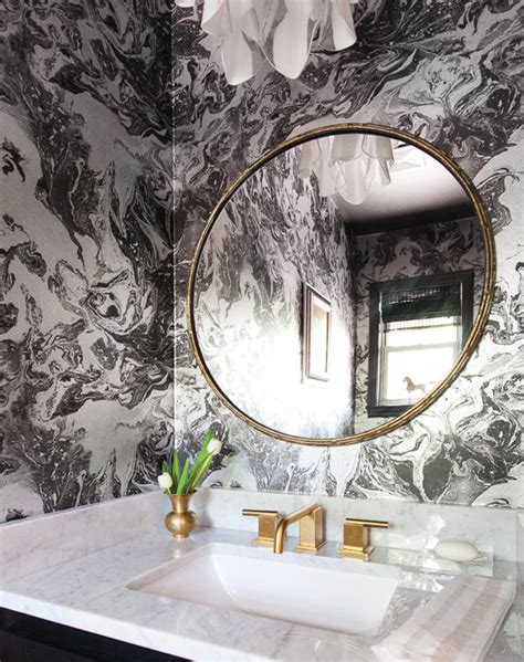 Marble Wallpaper Our Favorite New Home Décor Trend Powder Room
