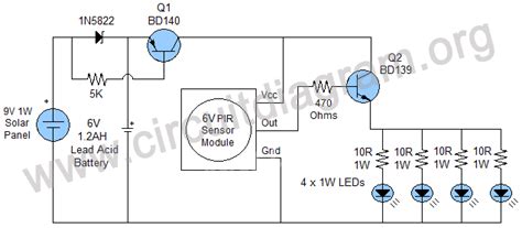 Sunmaster solar street lights are easy to install. Motion Sensor Solar Outdoor Light | Circuit Diagram