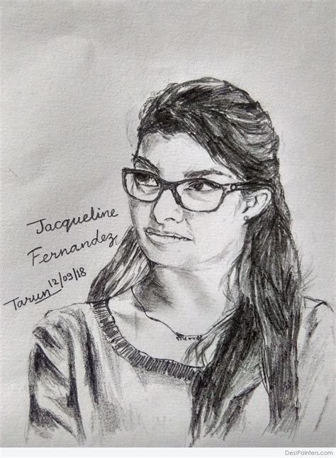 Pencil Sketch Of Jacqueline Fernandez