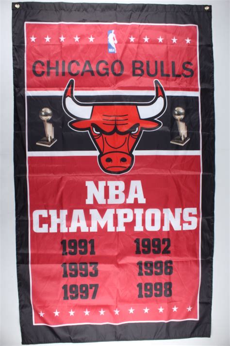 Bulls Nba Champions 35x59 Banner Pristine Auction
