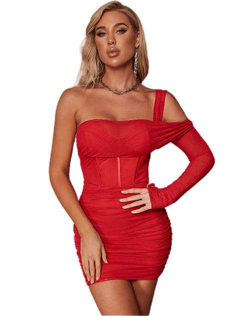 red scarlet siren sexy mesh dress