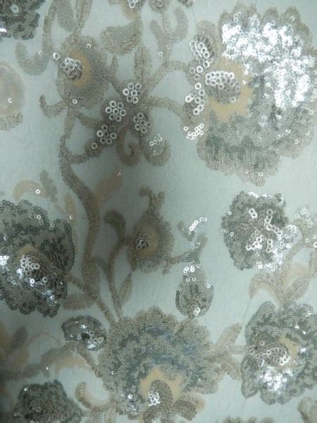 Showtime Fabric All Over Stitched 3mm Sequins Pearlette Seq57 Prl