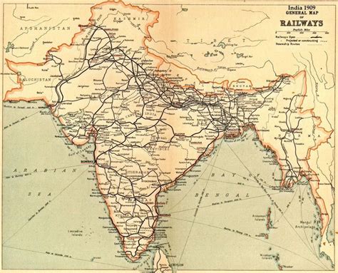 Railway Map Of India 1909 India Railway India Map Ancient India Map