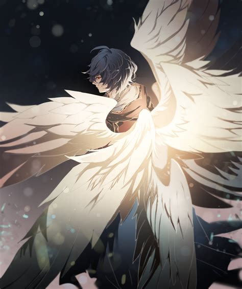 Anime Boy With Black Wings
