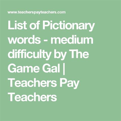 Check out our extensive pictionary word list to get started. List of Pictionary words - medium difficulty | Pictionary ...