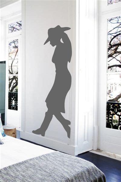 Wall Decals Leaning Cowgirl Silhouette Art Without