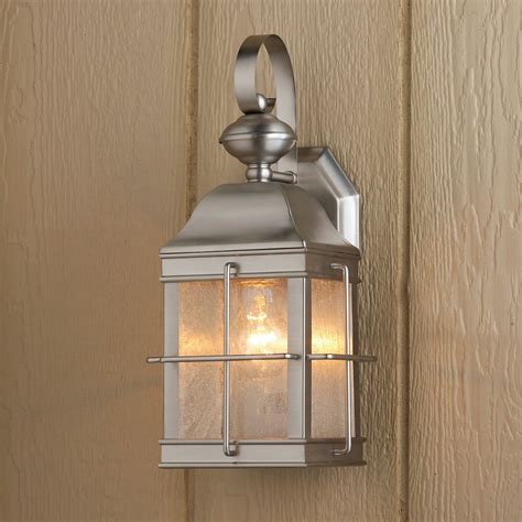 Nautical Inspired Lantern Outdoor Wall Light Satinnickel Porch