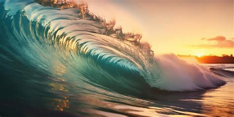 Premium Photo An Aweinspiring Ocean Wave Spirals And Surges Its