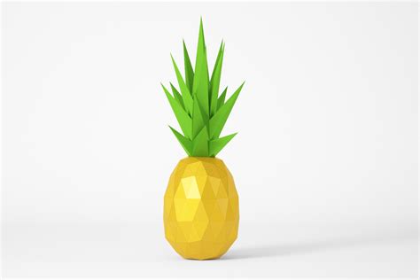 Pineapple Pdf Template 3d Papercraft Model Lacrafta