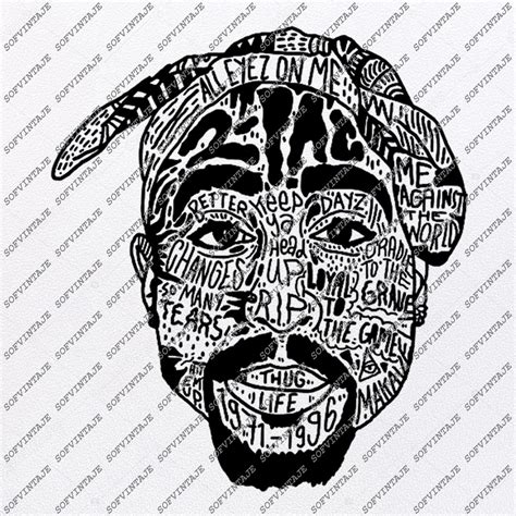 2pac Svg File Tupac Shakur Svg Design Clipart Singer Hip Hop Etsy