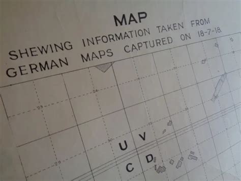 Ww1 1918 Large Rare British Map Showing Information From Captured