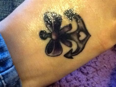 My New Tattoo Anchor With A Purple Bow So Cute Tattoo Drawings I