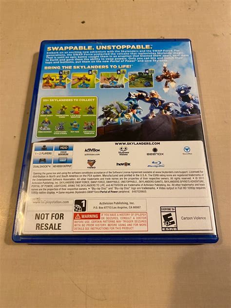 Skylanders Swap Force Sony Playstation 4ps4 Game Only W Case Toys To