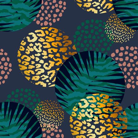 Trendy Seamless Exotic Pattern With Palm And Animal Prints 292451