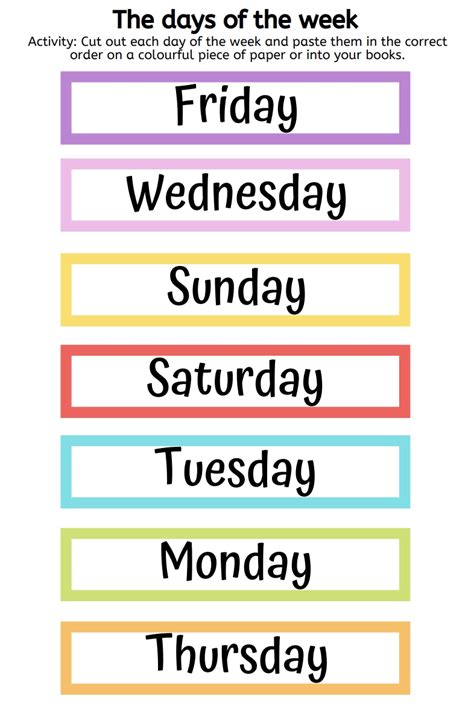 Days Of The Week For Calendar Free Printables Month Calendar Printable