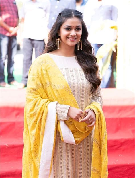 Keerthy Suresh In Yellow Dress With Cute And Lovely Smile For New Movie Launch Dvirals