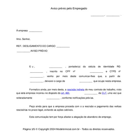 Modelo Carta Aviso Previo 30 Dias Modelo De Informe Kulturaupice Vrogue