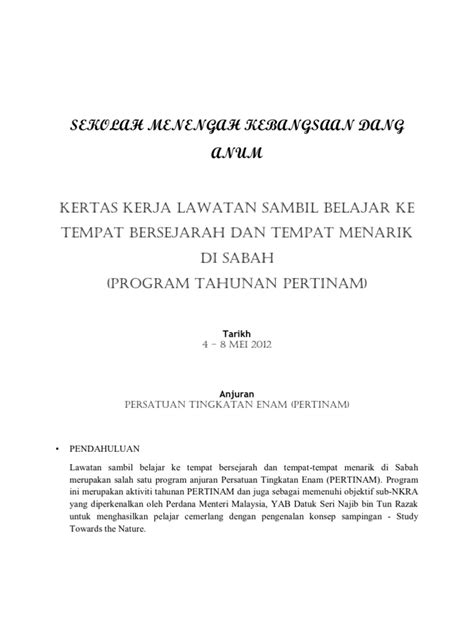 Kertas Kerja Permohonan Dana Surat Permohonan Kerja Ladang Contoh Riset