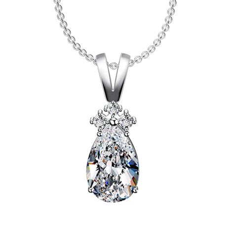 Sale Pendant 2 Carat Synthetic Drop Diamonds Pendant Vintage Engagement