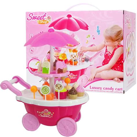 New Kids Toys 39pc Simulation Mini Candy Ice Cream Trolley Shop Pretend