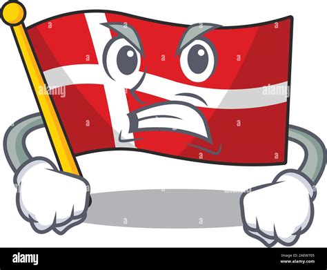 Mascot Of Angry Flag Denmark Cartoon Character Style Stock Vector Image