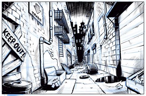 Comic Art Background Alleyway By