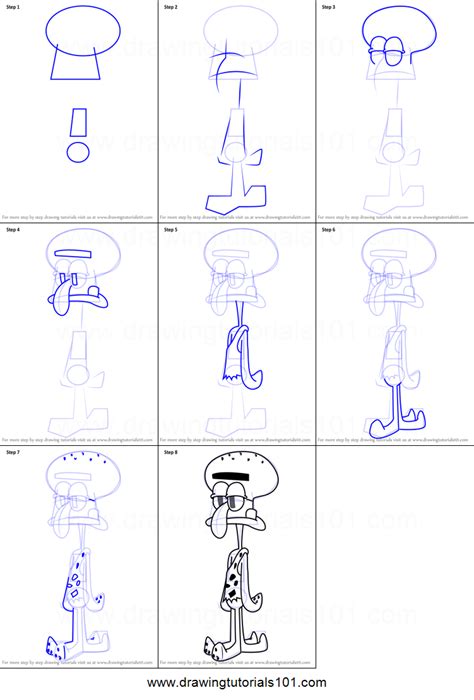 How To Draw Squog From Spongebob Squarepants Printable Drawing Sheet By