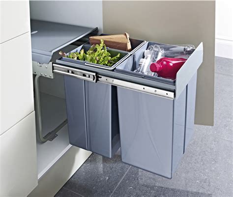 White wooden body is combined with a refined, granite countertop. Pull Out Waste Bin, for Hinged Door Cabinets, 2x 10, 1x 20 ...