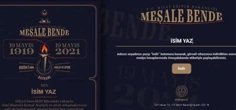 19 mayıs meşalesini devralmak için isim yazdırma linki, meşale bende sitesi. Meşale Bende uygulaması nedir? 19 Mayıs MEB Meşale Bende ...