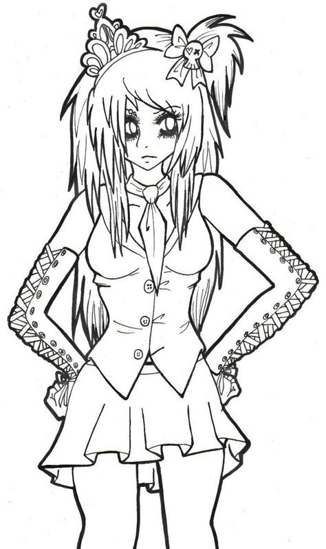 Punk Princess Lineart By Mint Chocolatechip On Deviantart Coloring
