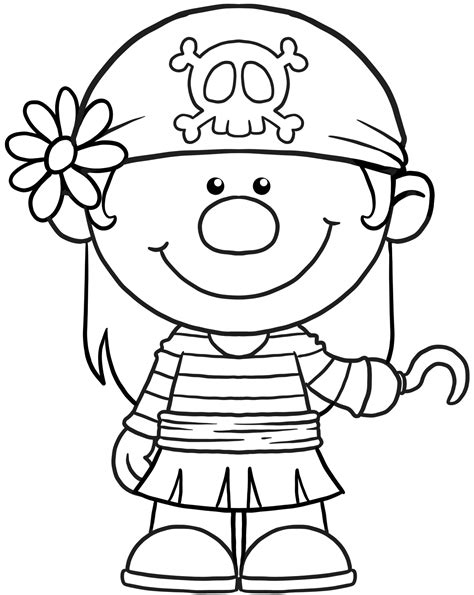 Cartoon Pirate Kids Coloring Clipart 10329639 Png