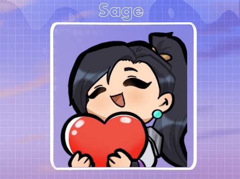 Sage Valorant Heart Emote For Twitchdiscord Streaming Etsy India