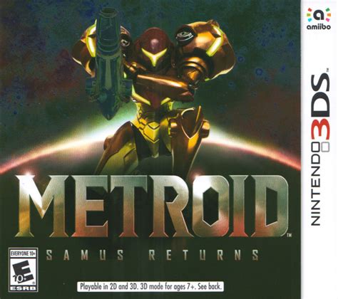 Metroid: Samus Returns (2017) Nintendo 3DS box cover art - MobyGames
