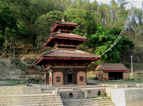 Panauti Nepal ~ Lovely Temple Sits At The Edge Of Steps Leading Down