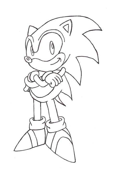Classic Sonic Lineart By Johnadventure On Deviantart