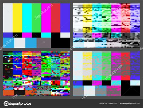 No Signal Tv Test Pattern Background Set Stock Vector Image By ©bobevv
