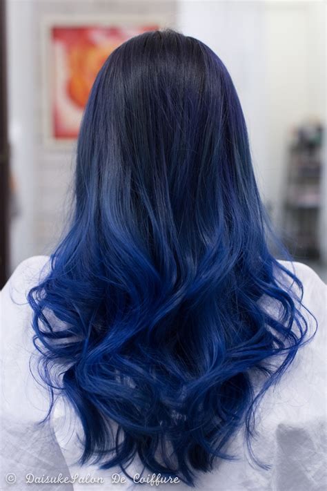 Balayage Hair Manicure Blue
