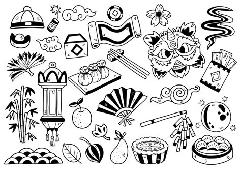 Hand Drawn Style China Doodle Objects Vector Illustration For Banner