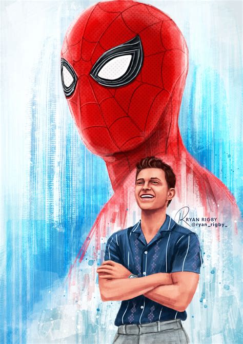 Tom Holland Spiderman Art Drawing