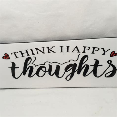 Think Happy Thoughts Ceramic Tile Sign Wall Art Wedding T Idea Posi