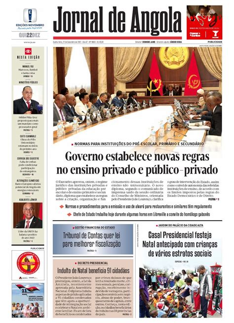 Jornal De Angola Quinta 22 De Dezembro De 2022