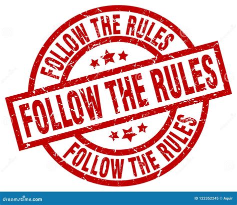 Follow The Rules Stamp Stock Vector Illustration Of Insignia 122352245